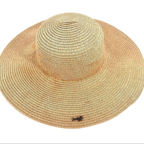 Lucky 7 Straw Paper Large brim Sun Beach Hat - Picture 1 of 7